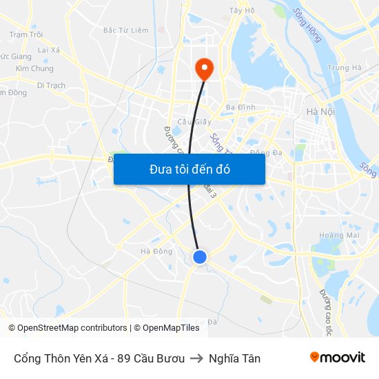 Cổng Thôn Yên Xá - 89 Cầu Bươu to Nghĩa Tân map