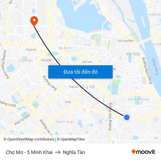 Chợ Mơ - 5 Minh Khai to Nghĩa Tân map