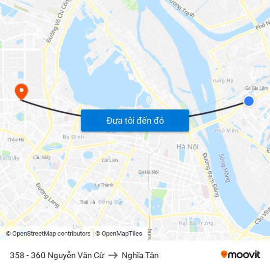 358 - 360 Nguyễn Văn Cừ to Nghĩa Tân map