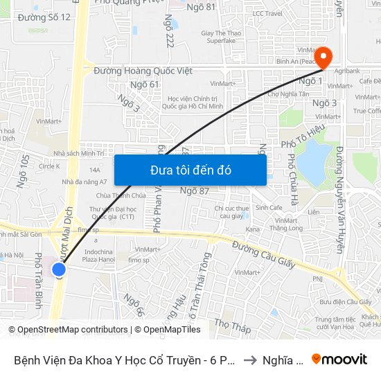 Bệnh Viện Đa Khoa Y Học Cổ Truyền - 6 Phạm Hùng to Nghĩa Tân map