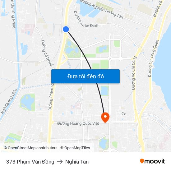 373 Phạm Văn Đồng to Nghĩa Tân map