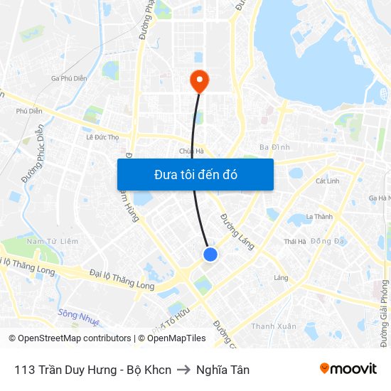 113 Trần Duy Hưng - Bộ Khcn to Nghĩa Tân map