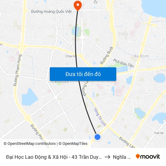 Đại Học Lao Động & Xã Hội - 43 Trần Duy Hưng to Nghĩa Tân map