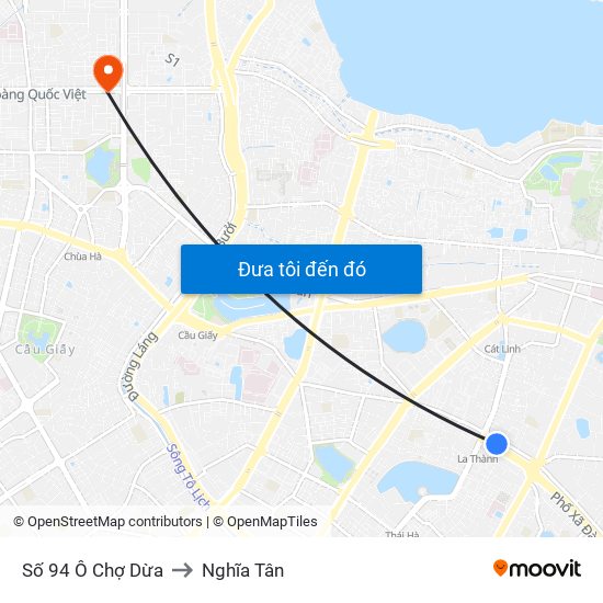Số 94 Ô Chợ Dừa to Nghĩa Tân map