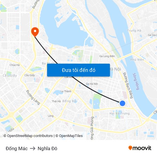 Đống Mác to Nghĩa Đô map