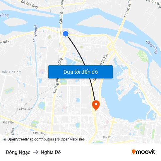 Đông Ngạc to Nghĩa Đô map