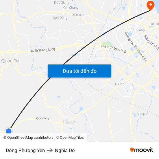 Đông Phương Yên to Nghĩa Đô map