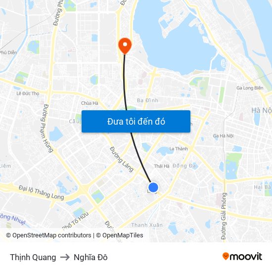 Thịnh Quang to Nghĩa Đô map