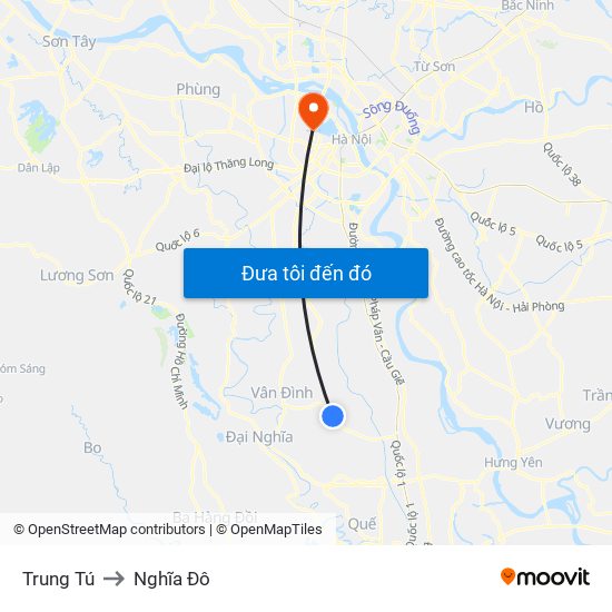 Trung Tú to Nghĩa Đô map