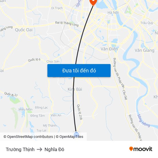 Trường Thịnh to Nghĩa Đô map