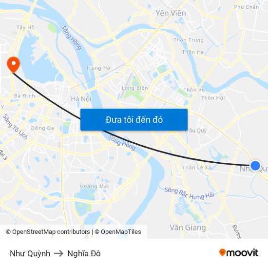 Như Quỳnh to Nghĩa Đô map