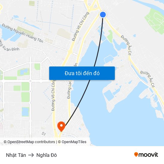 Nhật Tân to Nghĩa Đô map