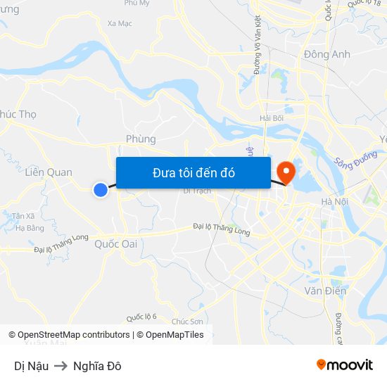 Dị Nậu to Nghĩa Đô map