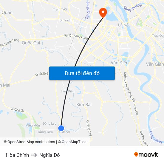 Hòa Chính to Nghĩa Đô map