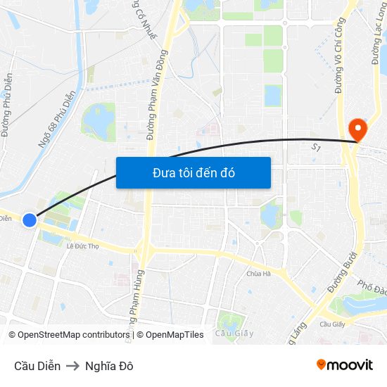 Cầu Diễn to Nghĩa Đô map