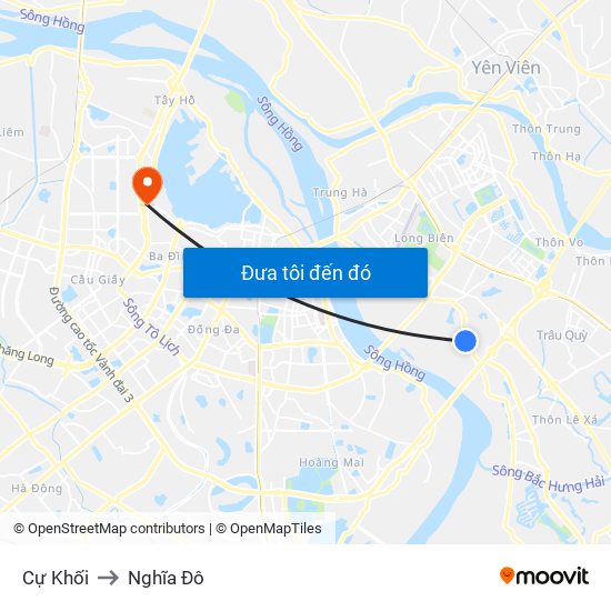 Cự Khối to Nghĩa Đô map