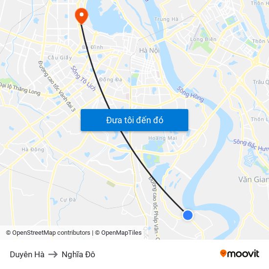 Duyên Hà to Nghĩa Đô map