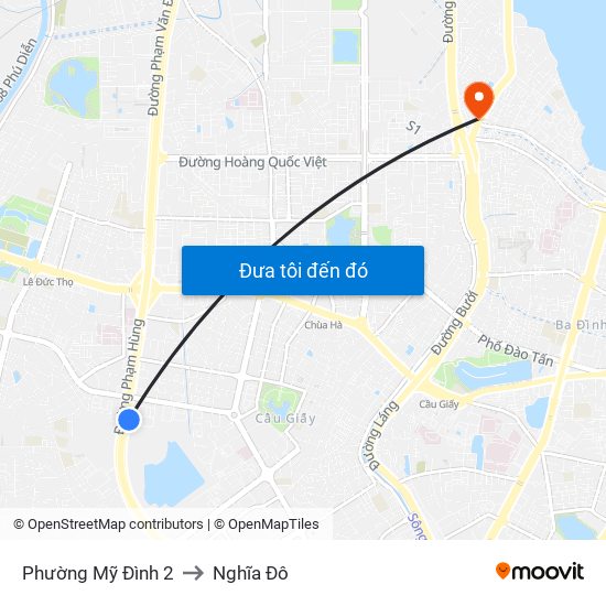 Phường Mỹ Đình 2 to Nghĩa Đô map