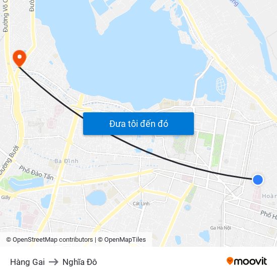 Hàng Gai to Nghĩa Đô map