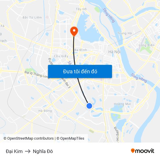 Đại Kim to Nghĩa Đô map