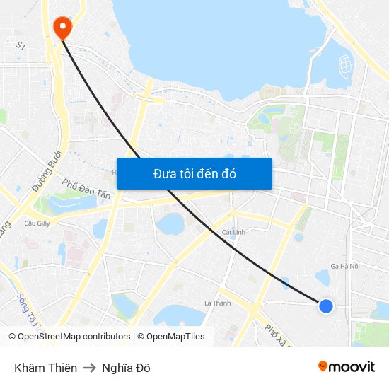Khâm Thiên to Nghĩa Đô map