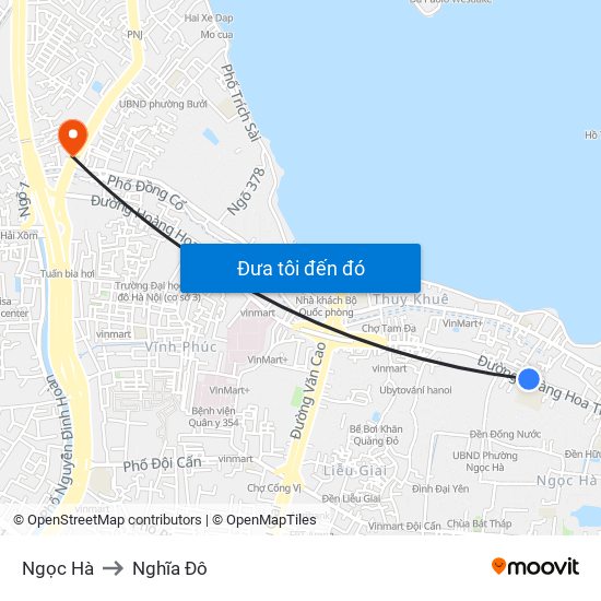 Ngọc Hà to Nghĩa Đô map