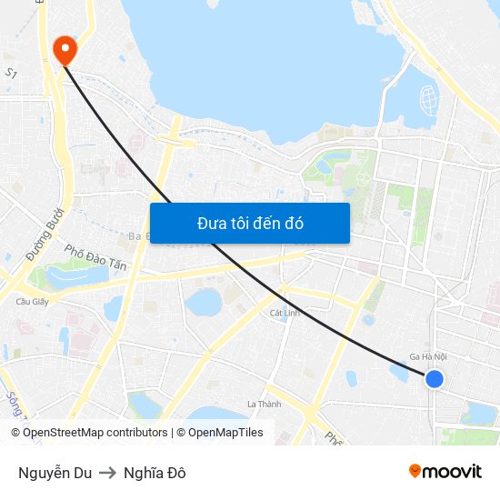 Nguyễn Du to Nghĩa Đô map
