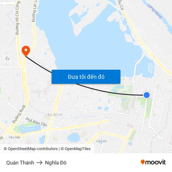Quán Thánh to Nghĩa Đô map
