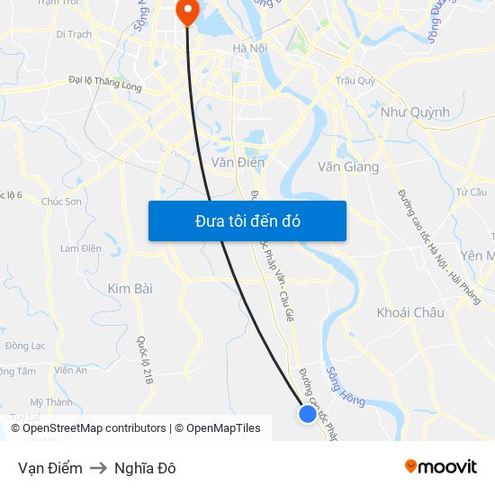 Vạn Điểm to Nghĩa Đô map