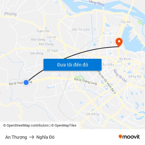 An Thượng to Nghĩa Đô map