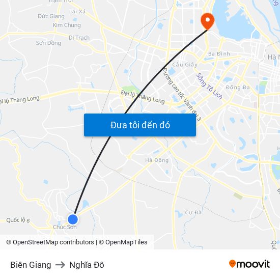 Biên Giang to Nghĩa Đô map