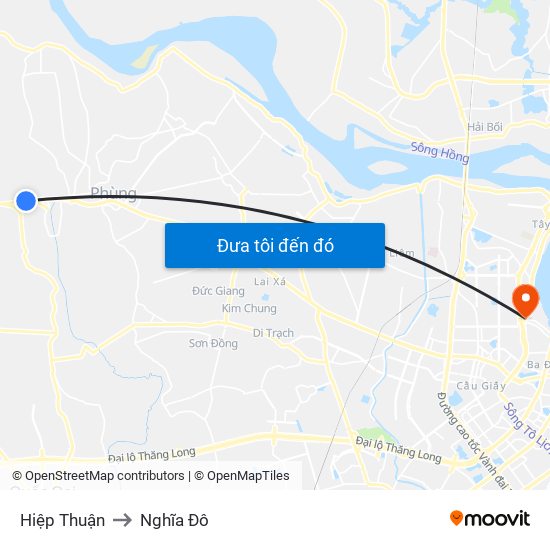 Hiệp Thuận to Nghĩa Đô map