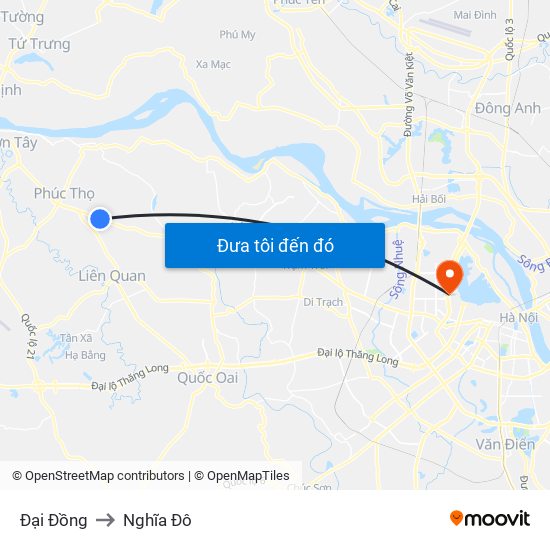 Đại Đồng to Nghĩa Đô map