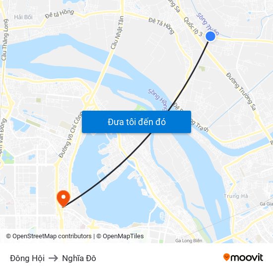 Đông Hội to Nghĩa Đô map