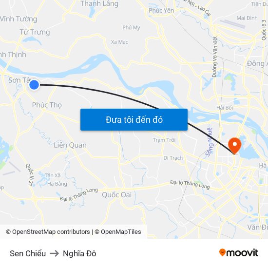 Sen Chiểu to Nghĩa Đô map