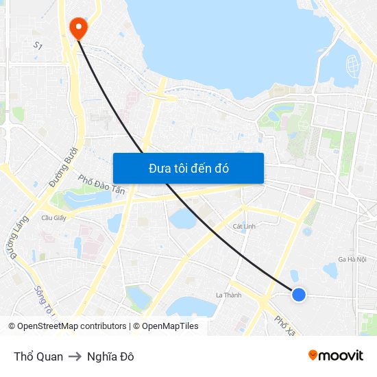 Thổ Quan to Nghĩa Đô map