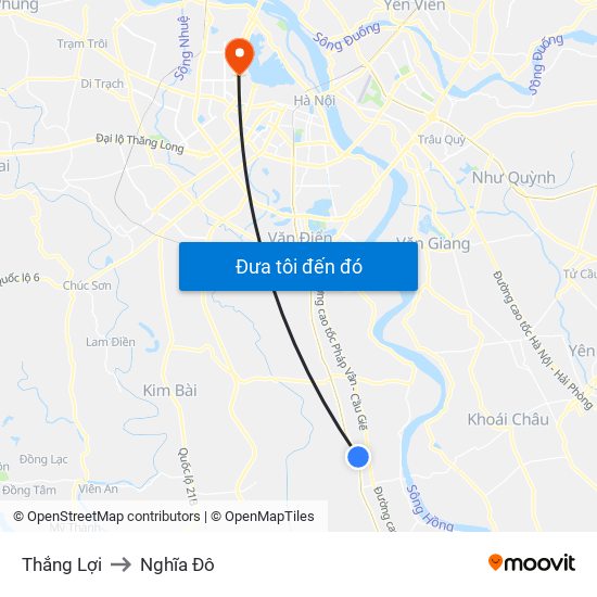 Thắng Lợi to Nghĩa Đô map