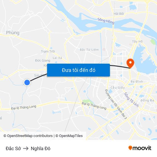 Đắc Sở to Nghĩa Đô map