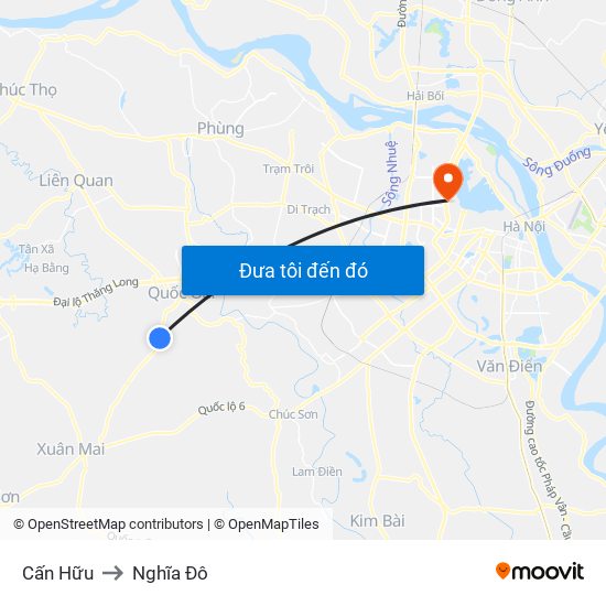 Cấn Hữu to Nghĩa Đô map