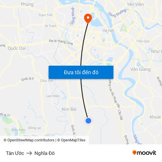 Tân Ước to Nghĩa Đô map