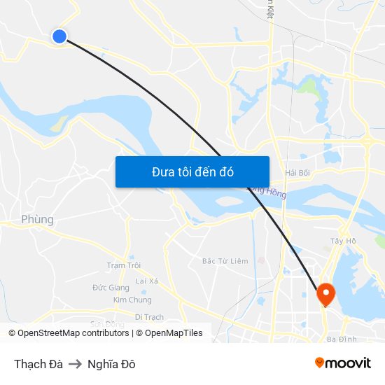 Thạch Đà to Nghĩa Đô map