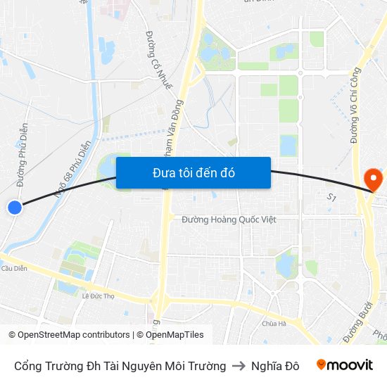 Cổng Trường Đh Tài Nguyên Môi Trường to Nghĩa Đô map