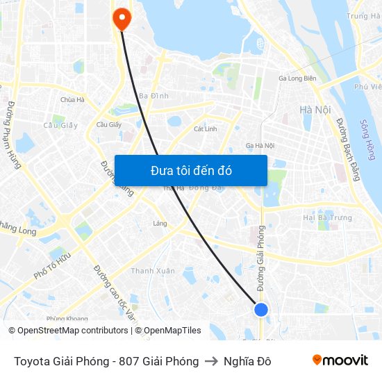 Toyota Giải Phóng - 807 Giải Phóng to Nghĩa Đô map