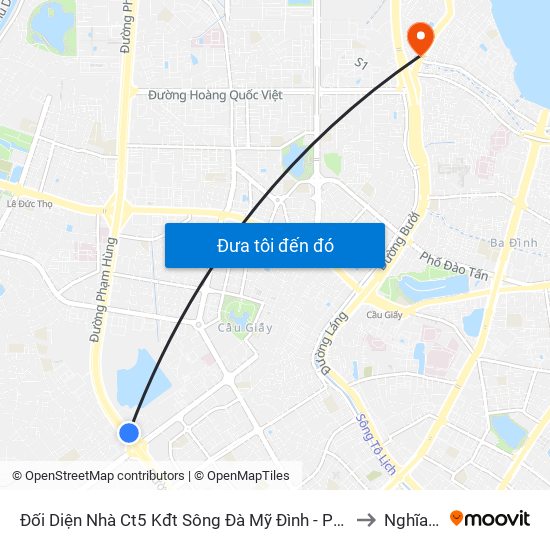 Đối Diện Nhà Ct5 Kđt Sông Đà Mỹ Đình - Phạm Hùng to Nghĩa Đô map