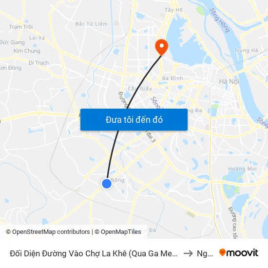Đối Diện Đường Vào Chợ La Khê (Qua Ga Metro La Khê) - 405 Quang Trung (Hà Đông) to Nghĩa Đô map