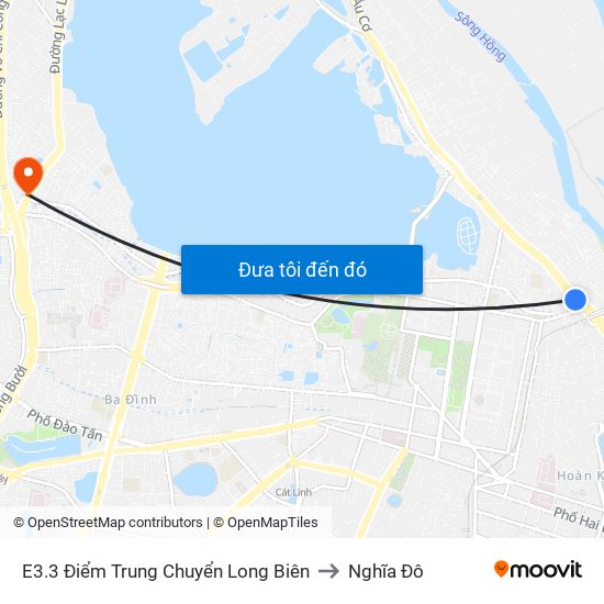 E3.3 Điểm Trung Chuyển Long Biên to Nghĩa Đô map