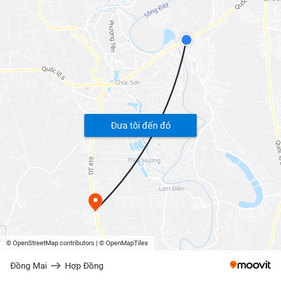 Đồng Mai to Hợp Đồng map