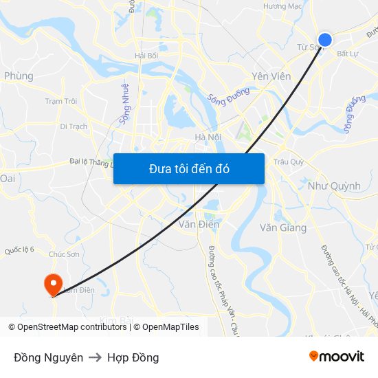 Đồng Nguyên to Hợp Đồng map