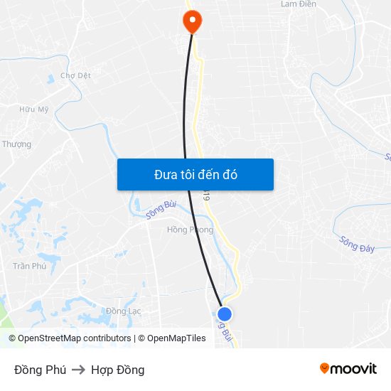 Đồng Phú to Hợp Đồng map