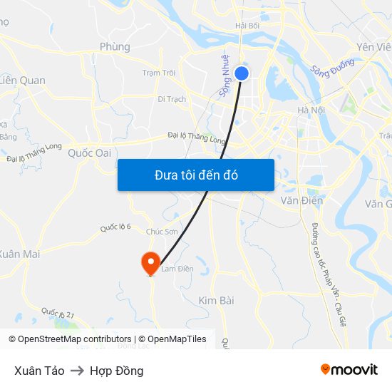 Xuân Tảo to Hợp Đồng map